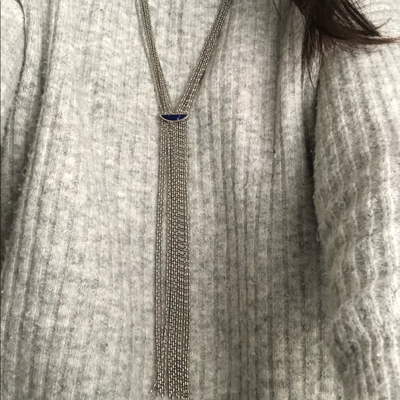 Free People Y Necklace with Blue Stone - Picture 2 of 3